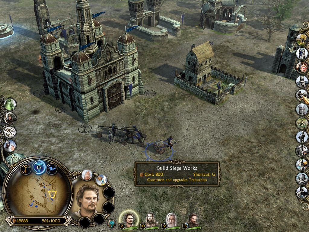 The Lord of the Rings: The Battle for Middle-earth II (Windows) screenshot: Use workers to build new structures.