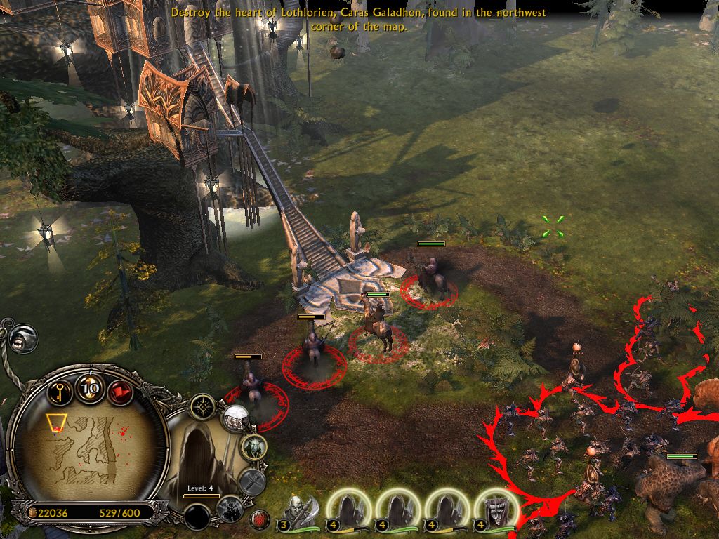 The Lord of the Rings: The Battle for Middle-earth II (Windows) screenshot: When you play evil, you finally get a chance to crush those pesky elves!