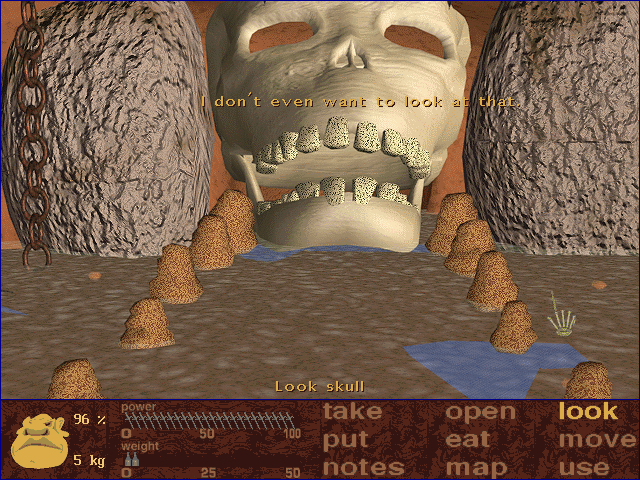 Dive: The Conquest of Silver Eye (DOS) screenshot: Giant skull