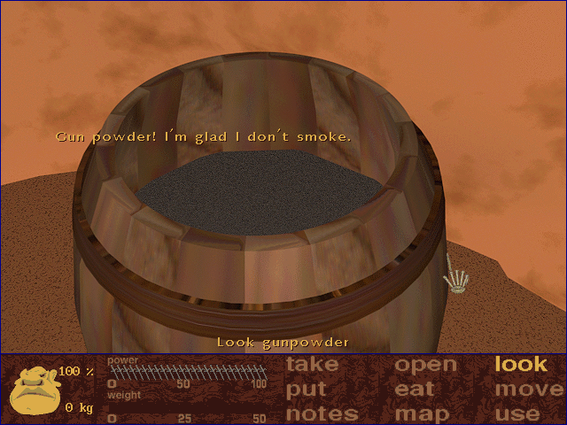 Dive: The Conquest of Silver Eye (DOS) screenshot: Gunpowder