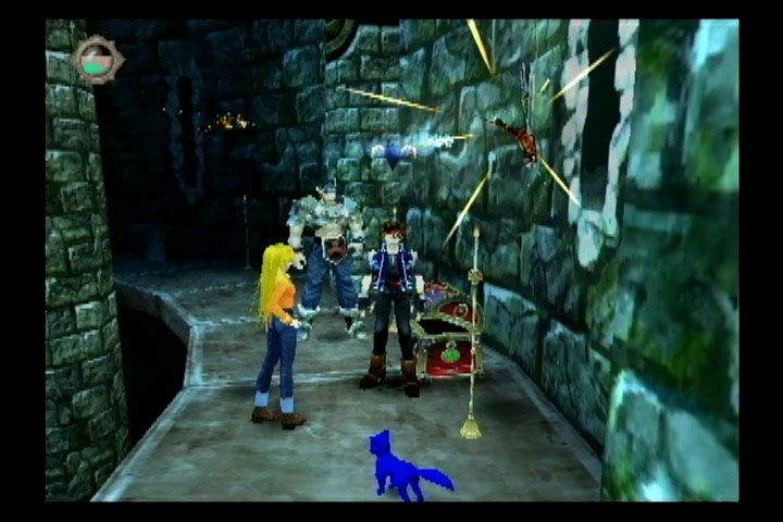 Orphen: Scion of Sorcery (PlayStation 2) screenshot: Using the bug attractor to keep bugs away long enough to easily destroy them.