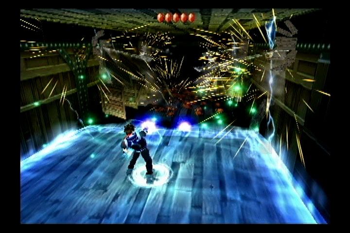 Orphen: Scion of Sorcery (PlayStation 2) screenshot: Orphen takes out all the little crabs with one powerful lightning strike.