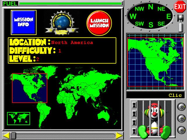 GeoRunner (Windows) screenshot: Main menu/mission command center