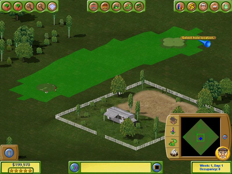 Golf Resort Tycoon II (Windows) screenshot: Designing a golf course
