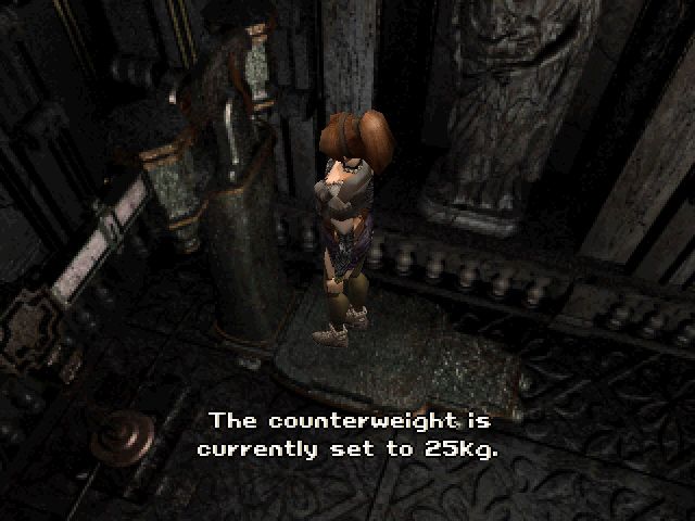 Koudelka (PlayStation) screenshot: Koudelka just had to find a way to squeeze into a size 4.