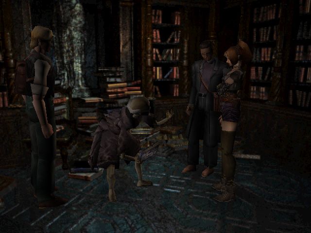 Koudelka (PlayStation) screenshot: Chatting up with the helpful undead monk