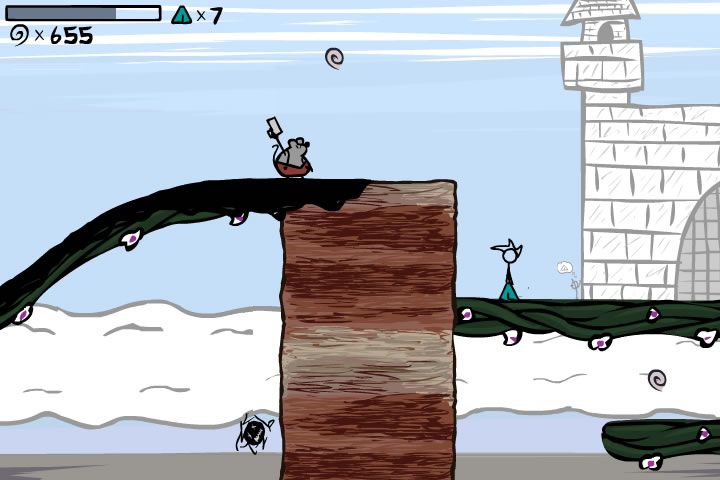 The Fancy Pants Adventure: World 2 (Browser) screenshot: The mouse has got a gun.