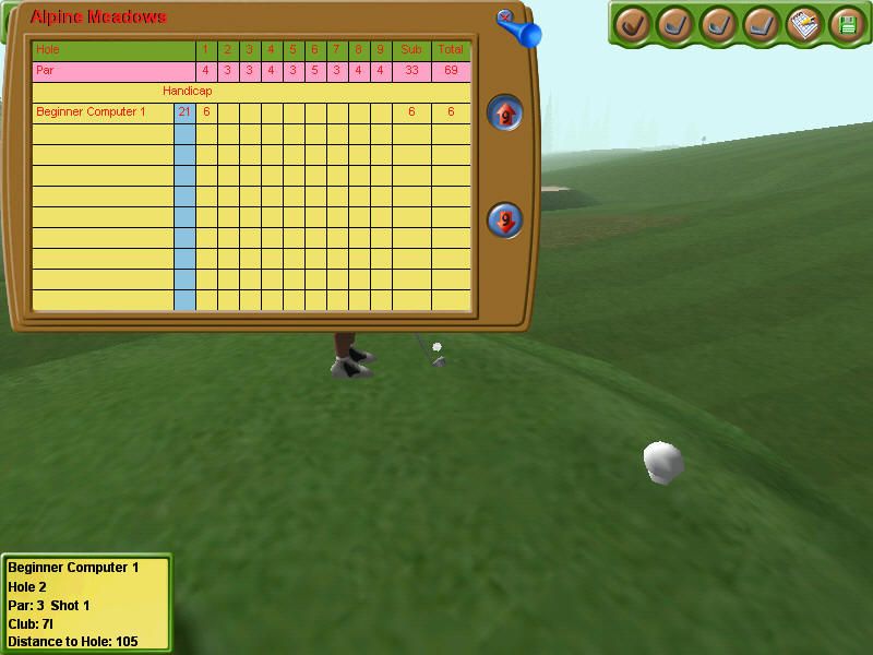 Golf Resort Tycoon II (Windows) screenshot: Scorecard