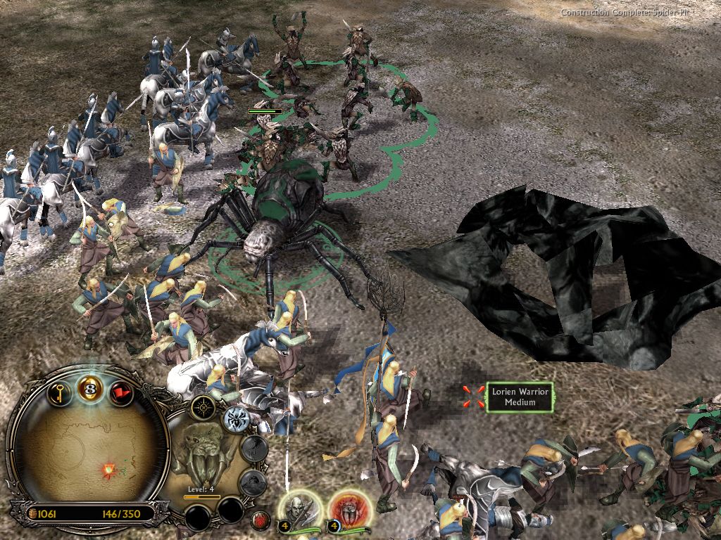 The Lord of the Rings: The Battle for Middle-earth II (Windows) screenshot: The disgusting Shelob is one of the "heroes" that can be recruited if you're playing with the goblin faction.