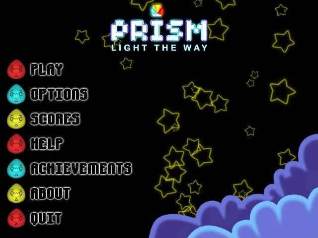 Prism: Light the Way (Windows) screenshot: Main menu