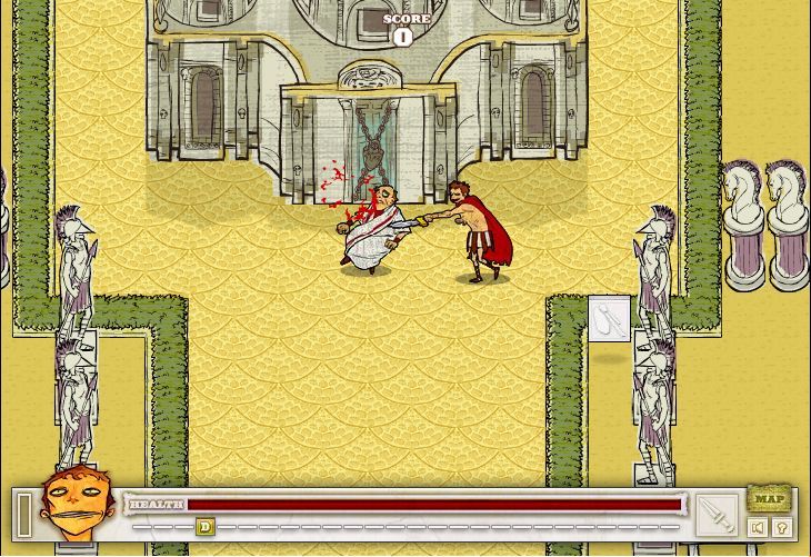 Viva Caligula! (Browser) screenshot: Killing the first citizen I come across