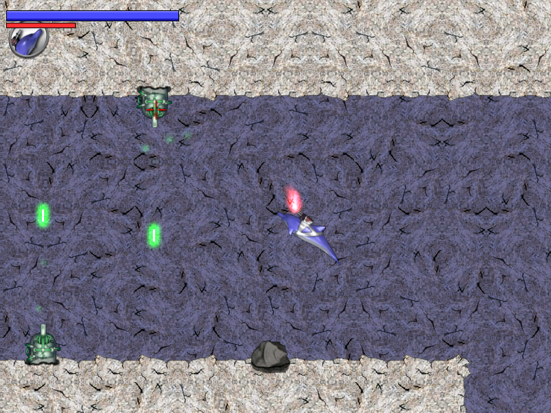 Laser Dolphin (Windows) screenshot: These sentries take quite a few hits.