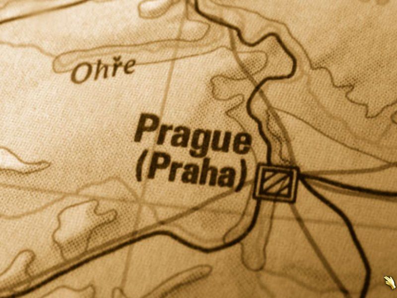 The Mysterious City: Golden Prague (Windows) screenshot: Prague on the map