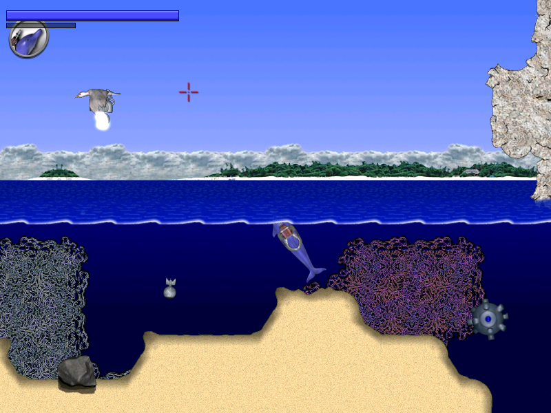 Laser Dolphin (Windows) screenshot: I hate the bombing runs these birds do.