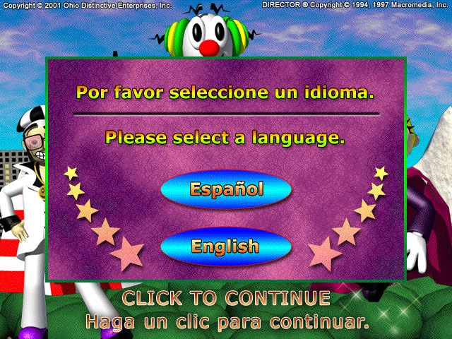 Superheroes Math Challenge (Windows) screenshot: The game comes in both English and Spanish