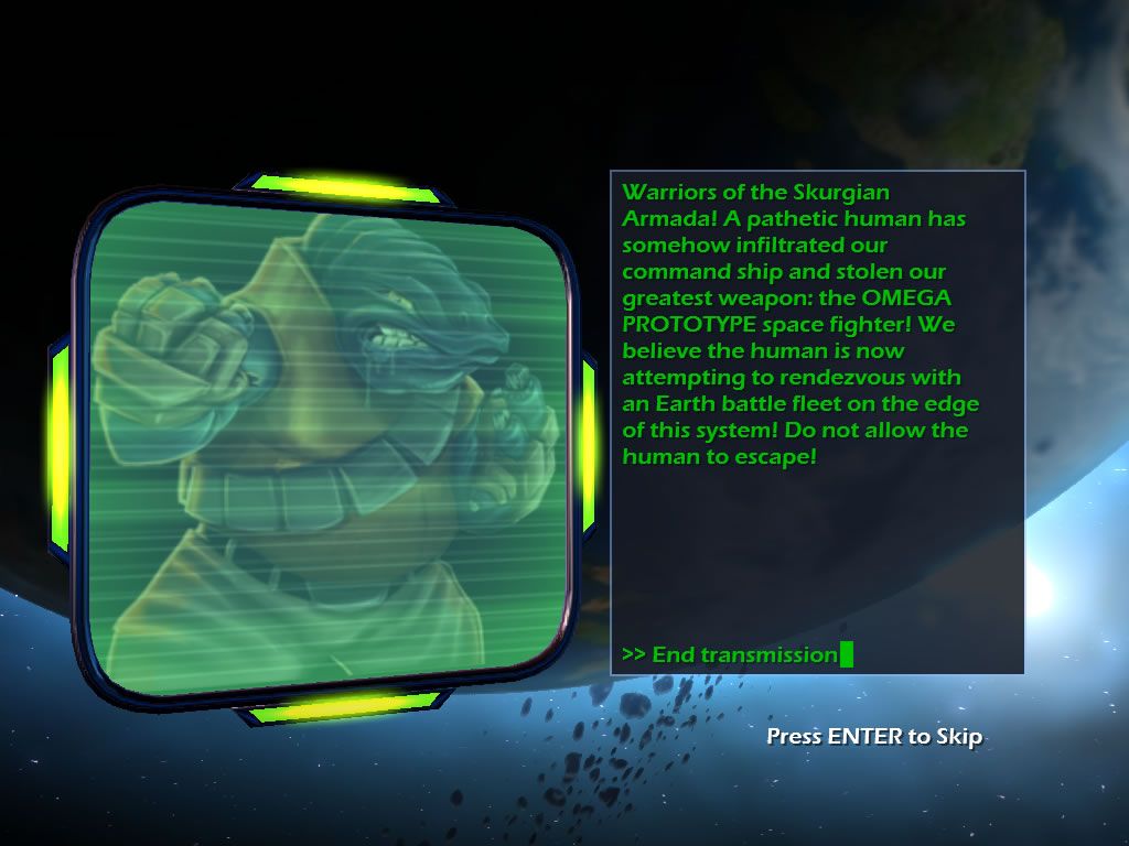 Aces of the Galaxy (Windows) screenshot: An incoming message