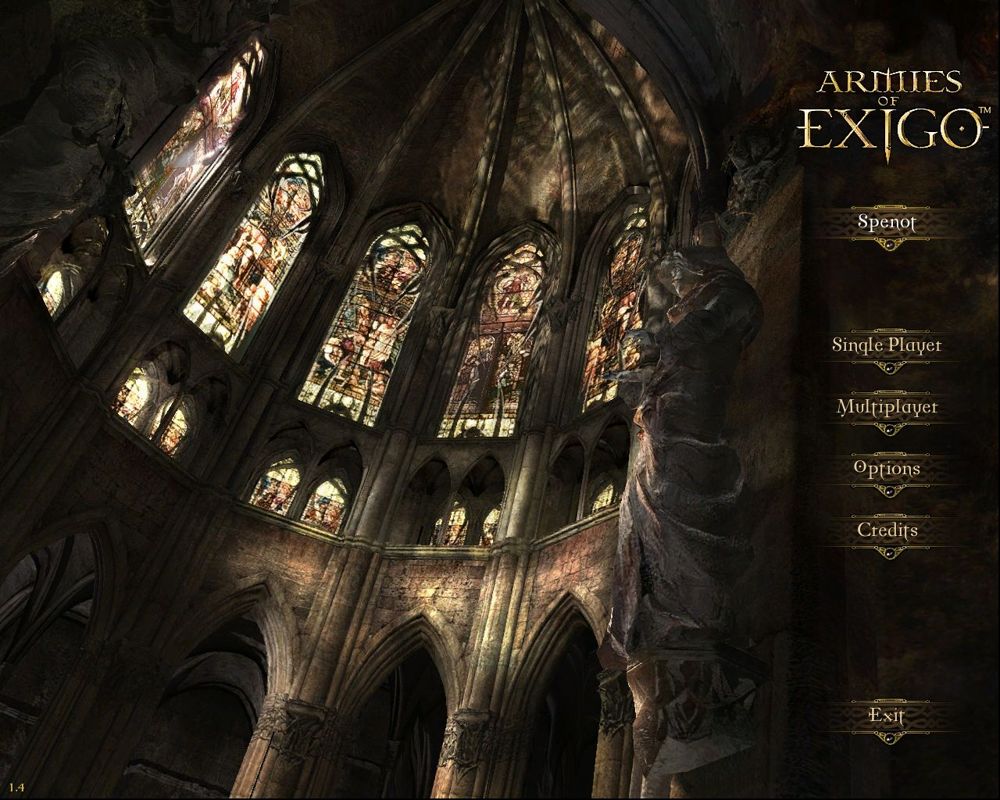 Armies of Exigo (Windows) screenshot: Menu screen