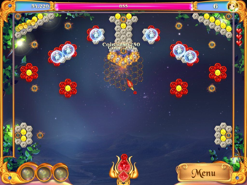 Fairy Jewels 2 (Windows) screenshot: Exploding bricks