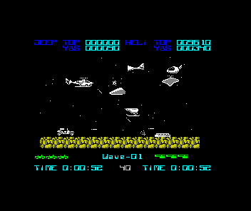 Silkworm (ZX Spectrum) screenshot: A level 1 wave