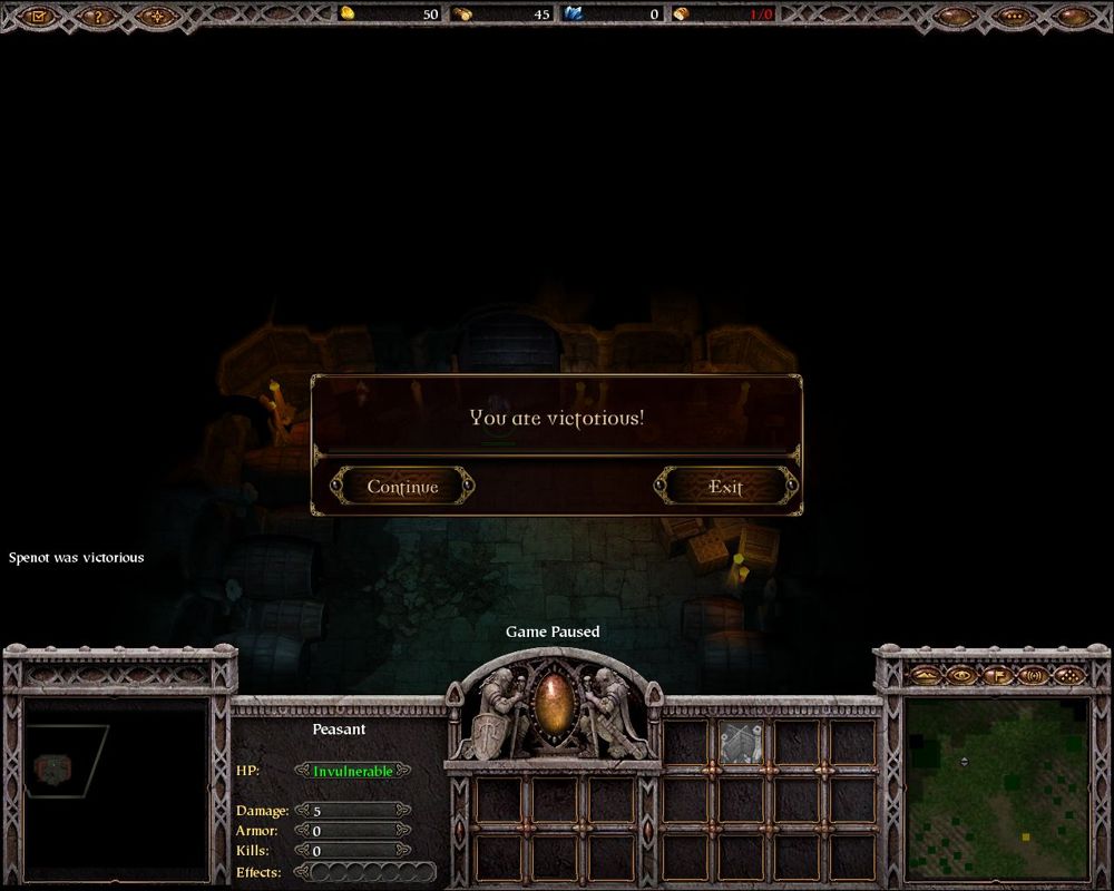 Armies of Exigo (Windows) screenshot: Victory screen