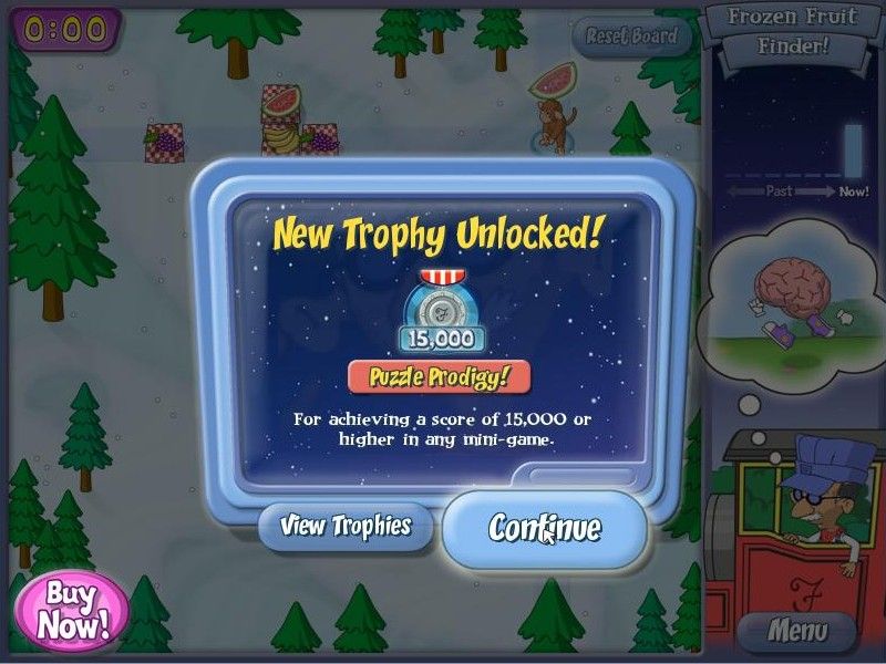 The Amazing Brain Train! (Windows) screenshot: I earned a trophy for getting 15,000 points.