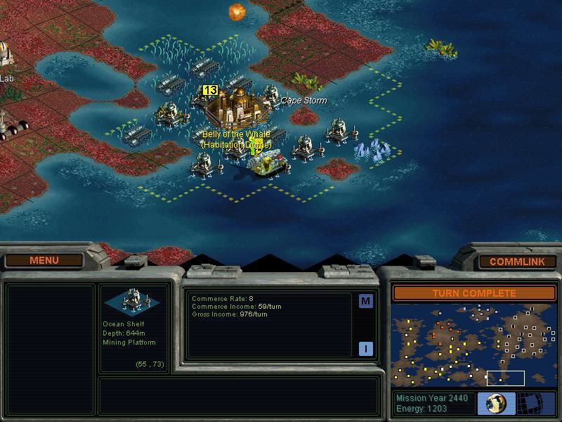 Sid Meier's Alpha Centauri (Windows) screenshot: Sea colony