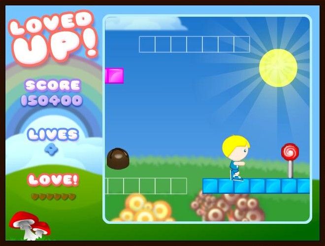 Loved Up! (Browser) screenshot: I need to hit this switch to activate a platform.