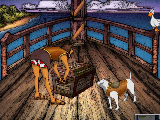 Wishbone and the Amazing Odyssey (Windows) screenshot: Loading the chest onto the ship
