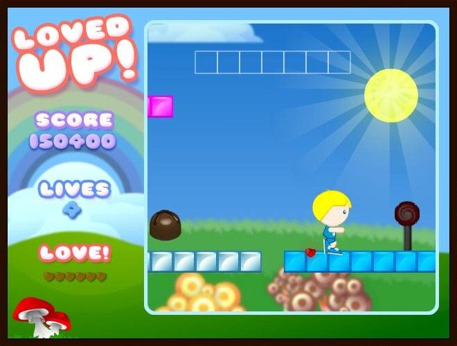 Loved Up! (Browser) screenshot: The switch is shot and the platform revealed.