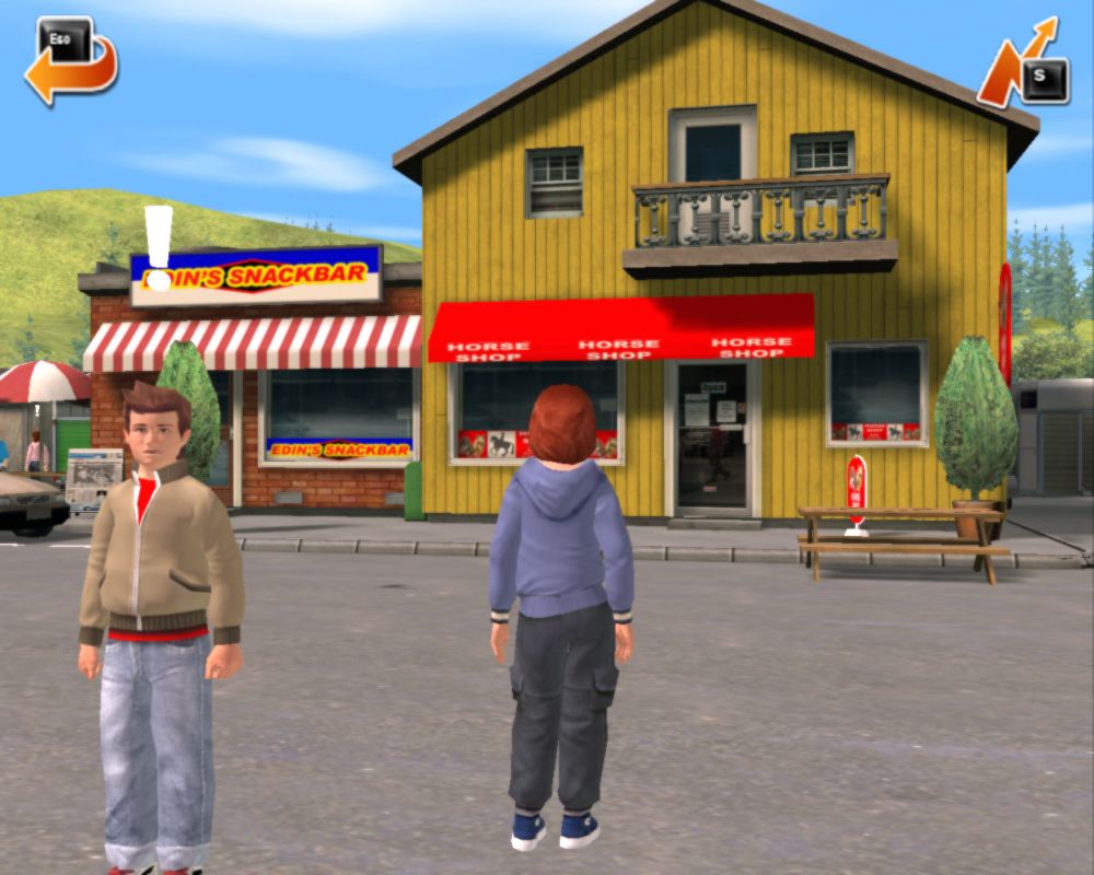 Time to Ride: Saddles & Stables (Windows) screenshot: Meeting Marcus at the local shopping center