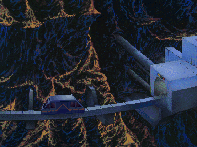 The Orion Conspiracy (DOS) screenshot: Using the tram...