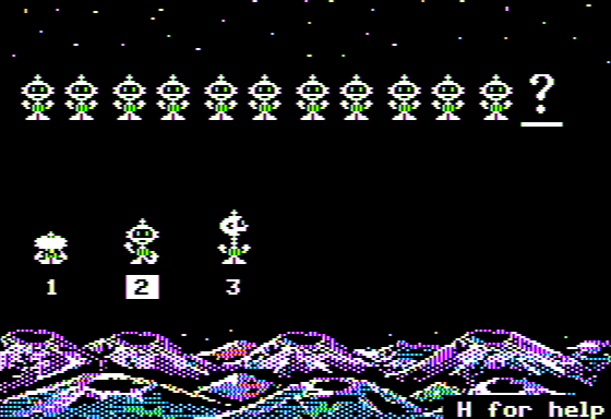 Patterns (Apple II) screenshot: moon Walker