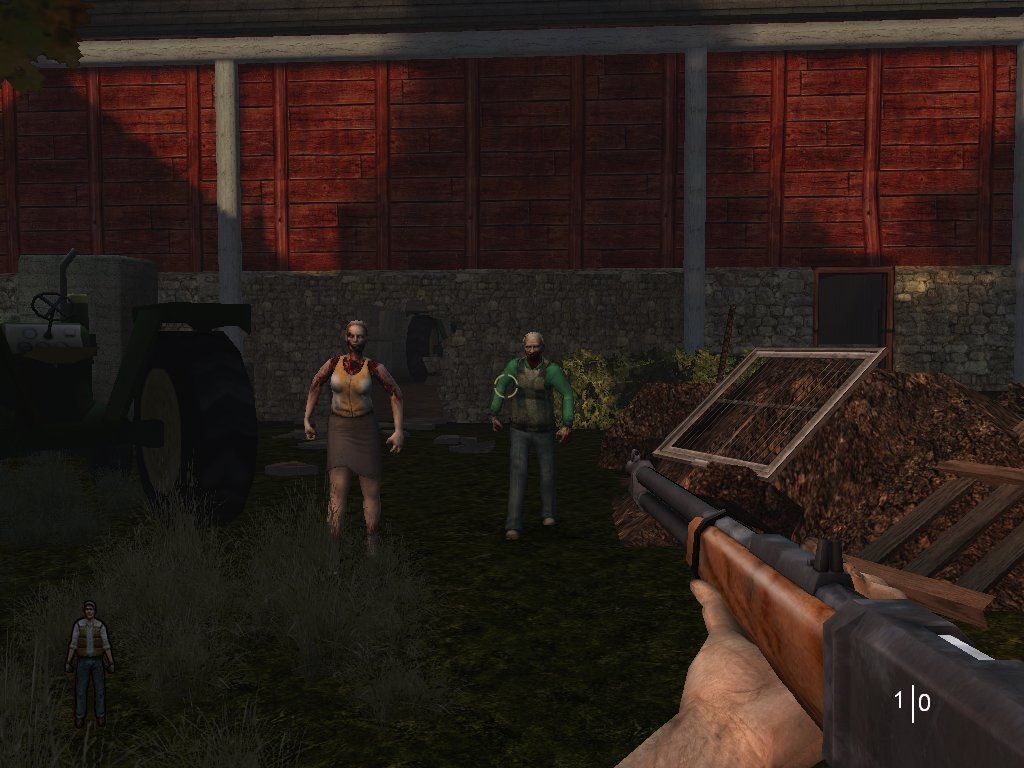 Land of the Dead: Road to Fiddler's Green (Windows) screenshot: Remember: Shoot ´em in the head!