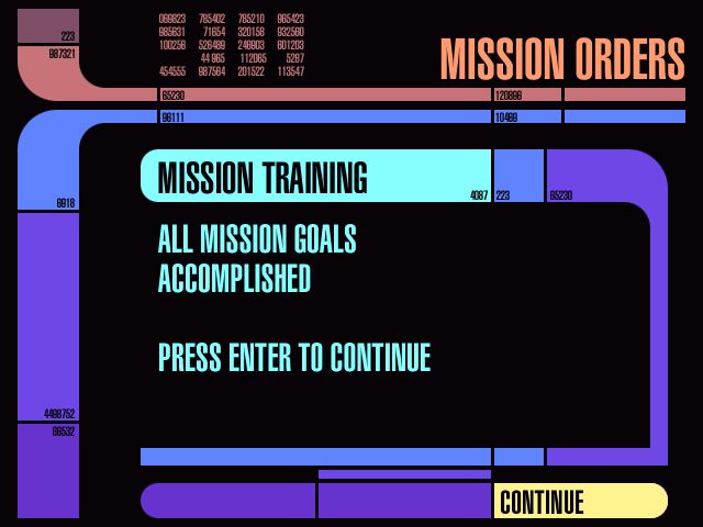 Star Trek: Hidden Evil (Windows) screenshot: Training mission completed