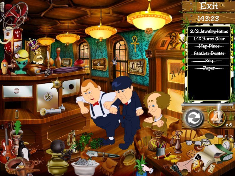 The Three Stooges: Treasure Hunt Hijinks (Windows) screenshot: Stooges celebratory dance