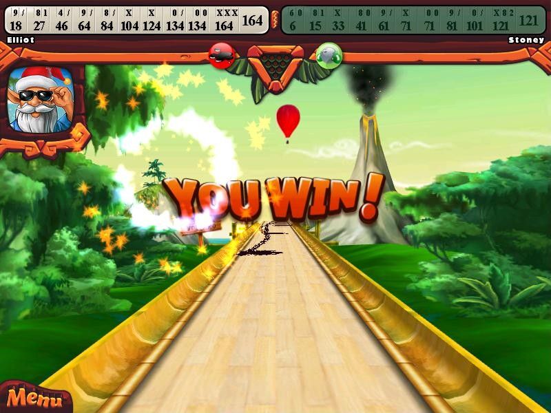 Elf Bowling: Hawaiian Vacation (Windows) screenshot: I won a game.