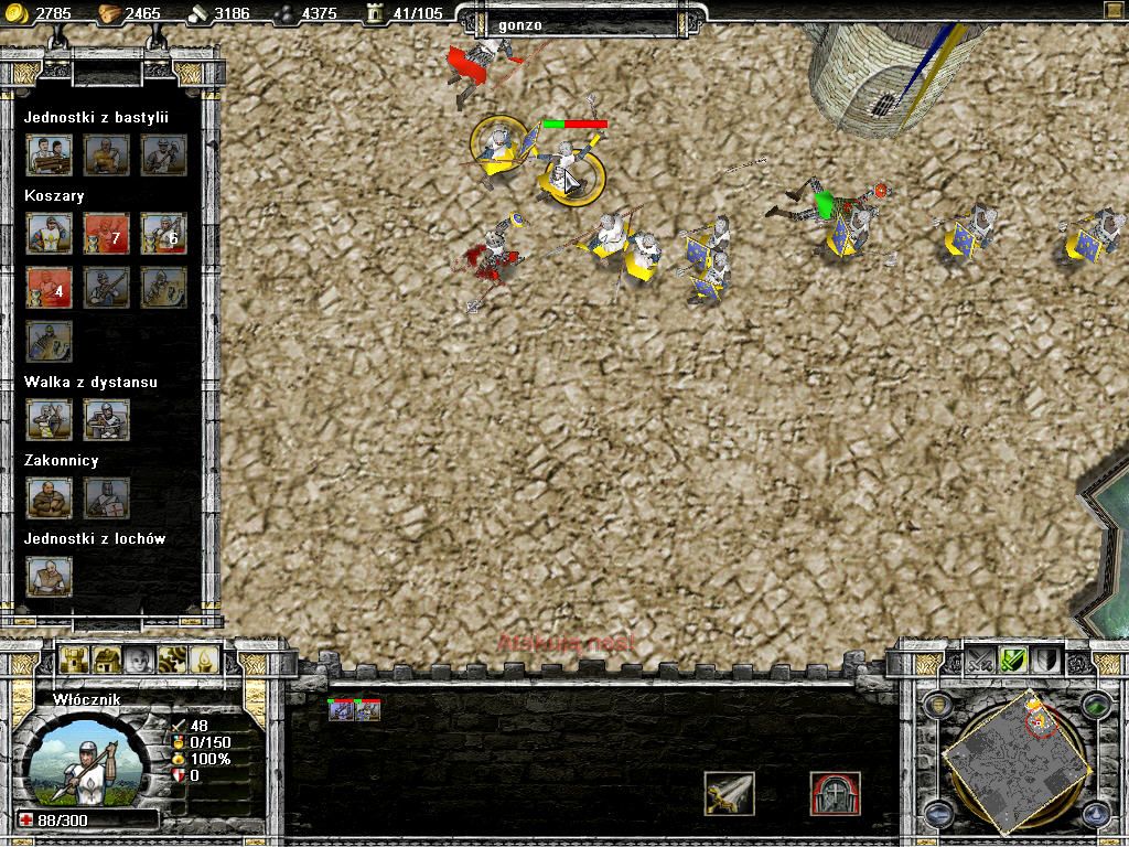 Castle Strike (Windows) screenshot: Battle chaos