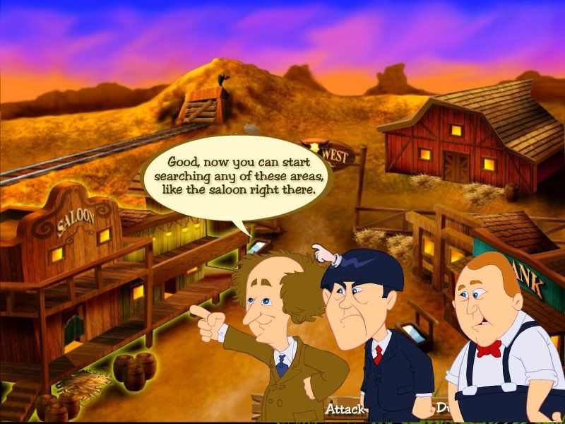 The Three Stooges: Treasure Hunt Hijinks (Windows) screenshot: Old west location