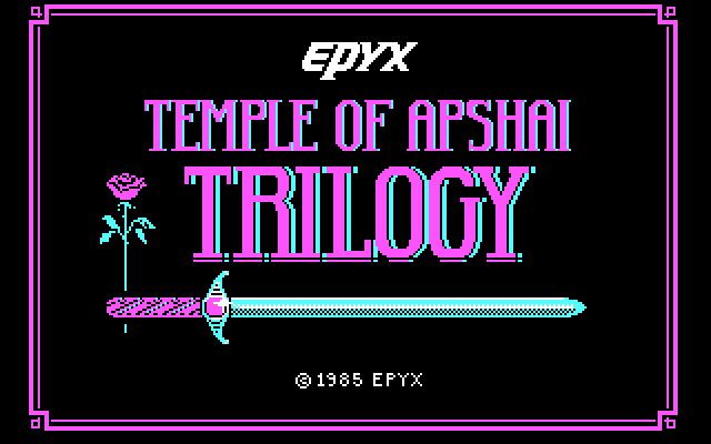 Temple of Apshai Trilogy (DOS) screenshot: Title screen