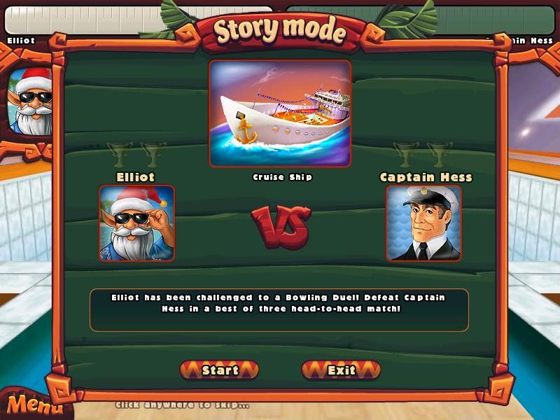 Elf Bowling: Hawaiian Vacation (Windows) screenshot: The first challenge.