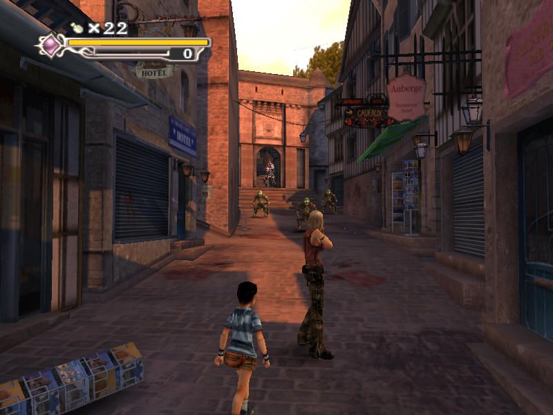 Onimusha 3: Demon Siege (Windows) screenshot: Michelle must protect Henry in an old French castle.