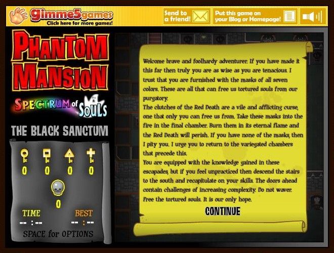 Phantom Mansion: Spectrum of Souls - Chapter 8: The Black Sanctum (Browser) screenshot: I read the scroll.