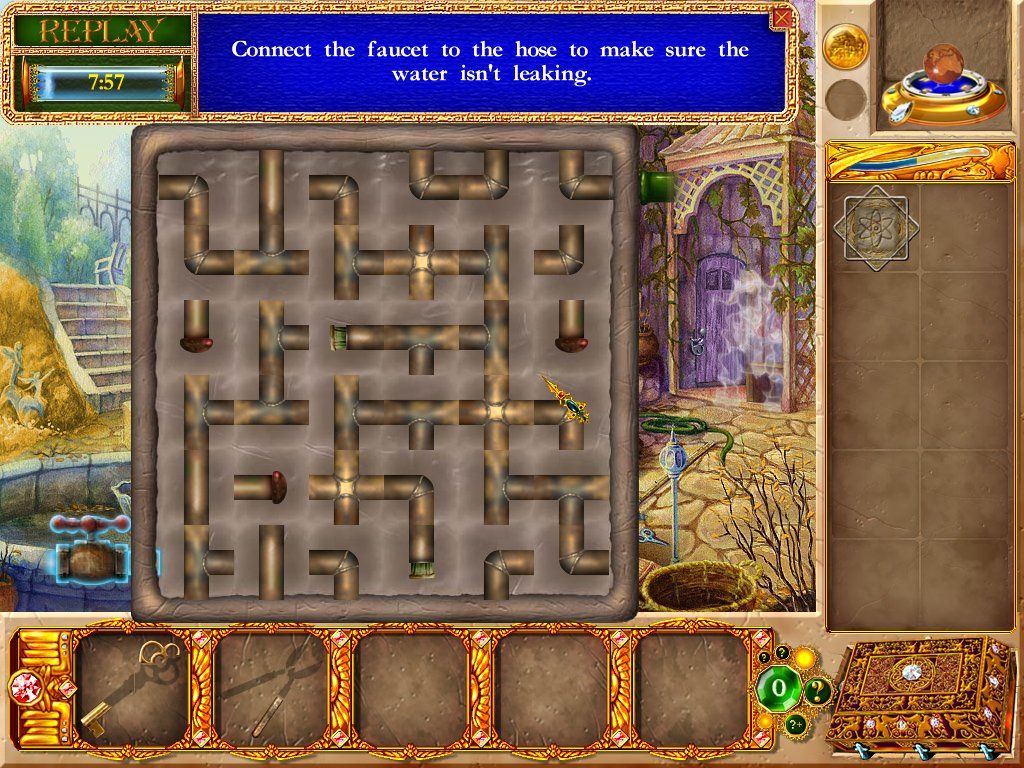 Magic Encyclopedia: First Story (Windows) screenshot: <moby game="Pipe Dream">Pipe Dream</moby> mini-game.