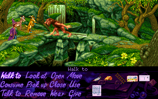Simon the Sorcerer (DOS) screenshot: Troll blocking the way