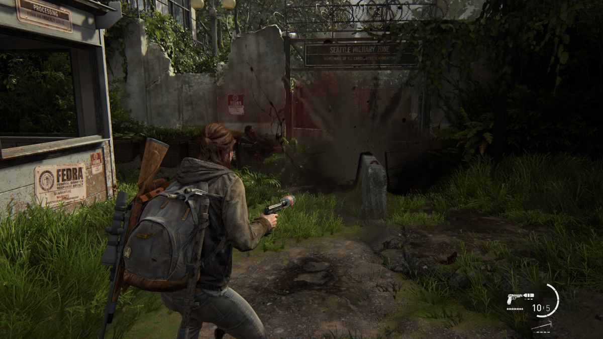 The Last of Us: Part II (PlayStation 4) screenshot: Luring the infected onto the tripwire