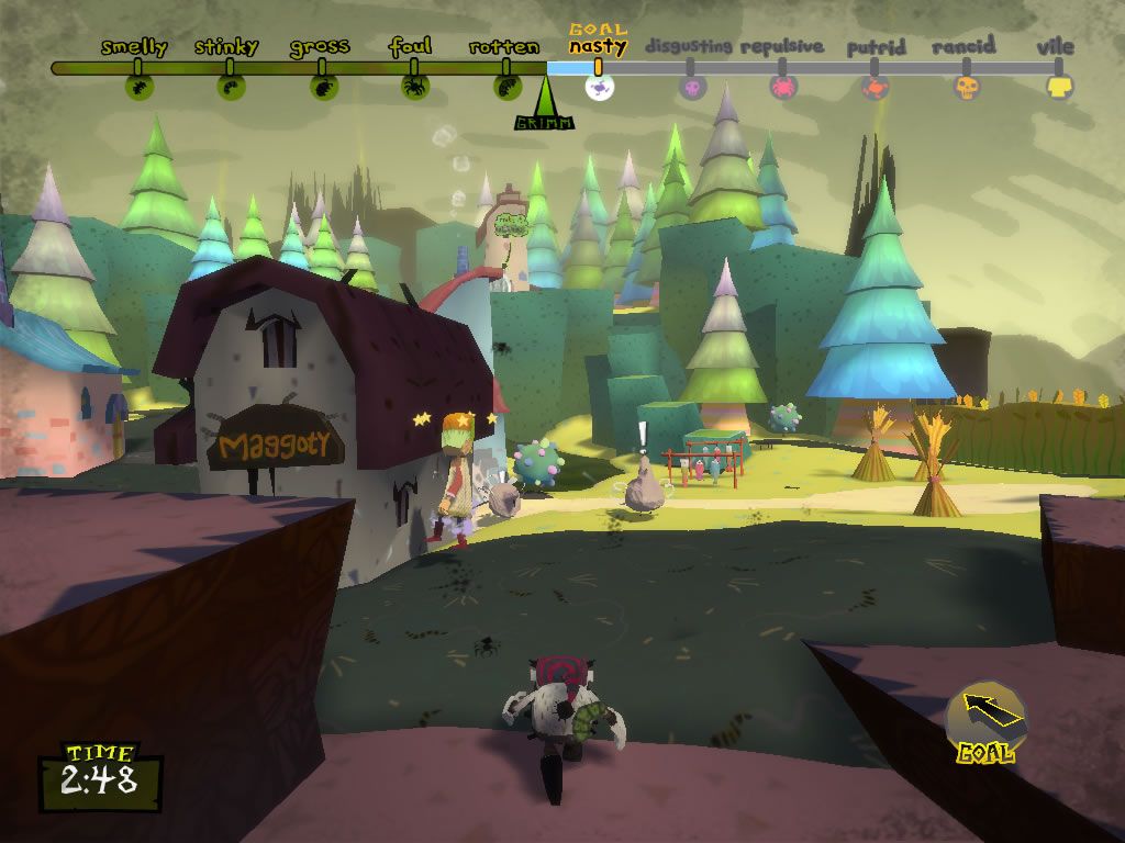 American McGee's Grimm: Puss In Boots (Windows) screenshot: A view of the village