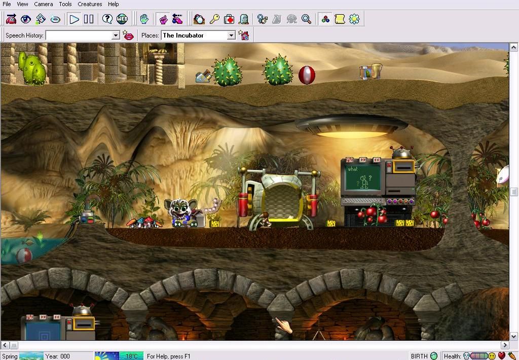 Creatures 2 (Windows) screenshot: She's fascinated by the toy car!
