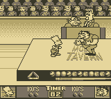 The Simpsons: Bart vs. the Juggernauts (Game Boy) screenshot: Shove Fest