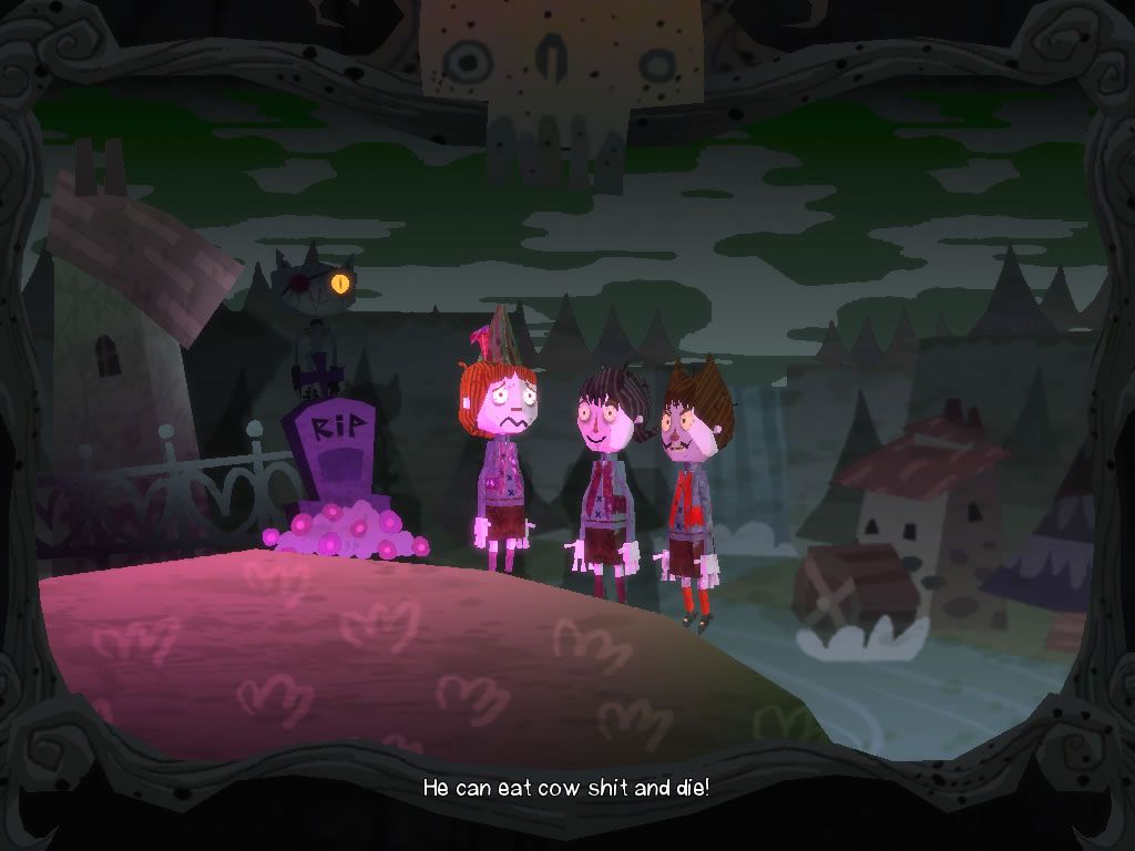 American McGee's Grimm: Puss In Boots (Windows) screenshot: Seems there is more to the father's death.