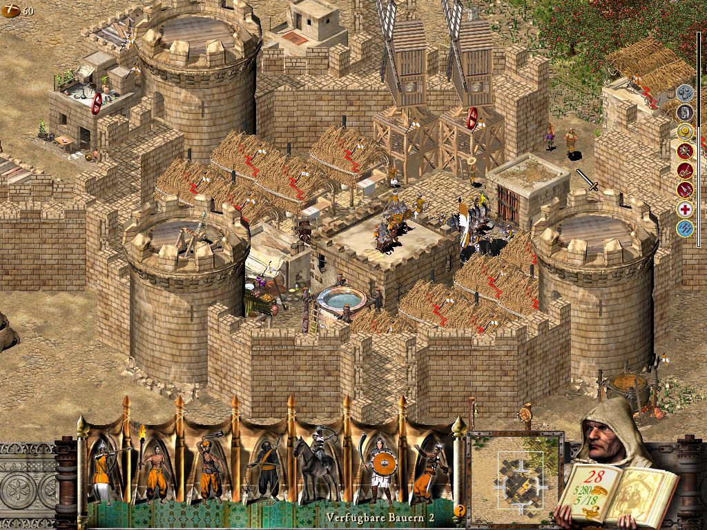 Stronghold Crusader Extreme (Windows) screenshot: Enemy stronghold. Guess I made something wrong...